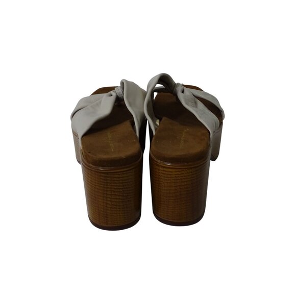 House Of Harlow 1960 Glamming Tan Leather Platform Sandals Size 8.5 M Block Heel - Picture 4 of 8